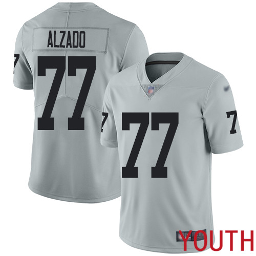 Oakland Raiders Limited Silver Youth Lyle Alzado Jersey NFL Football #77 Inverted Legend Jersey->women nfl jersey->Women Jersey